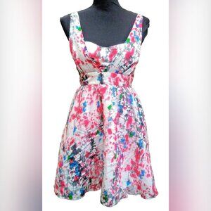 ModCloth Minuet Abstract Silk Dress S